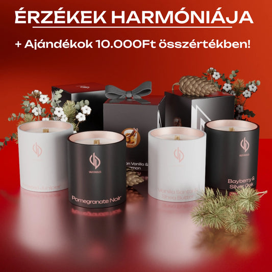 Az Érzékek Harmóniája (4 db szabadon választható üvegtégelyes illatgyertya + 10.060Ft összértékű ajándékok!)