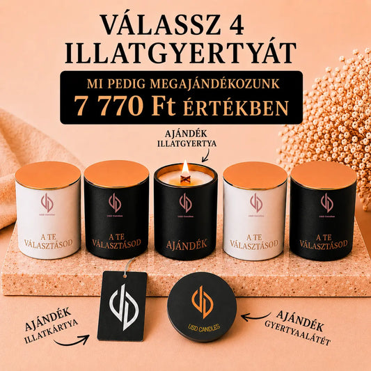 Exkluzív Csomagajánlat - Válassz 4 illatot szabadon, mi pedig megajándékozunk 7.770Ft összértékű ajándékokkal!